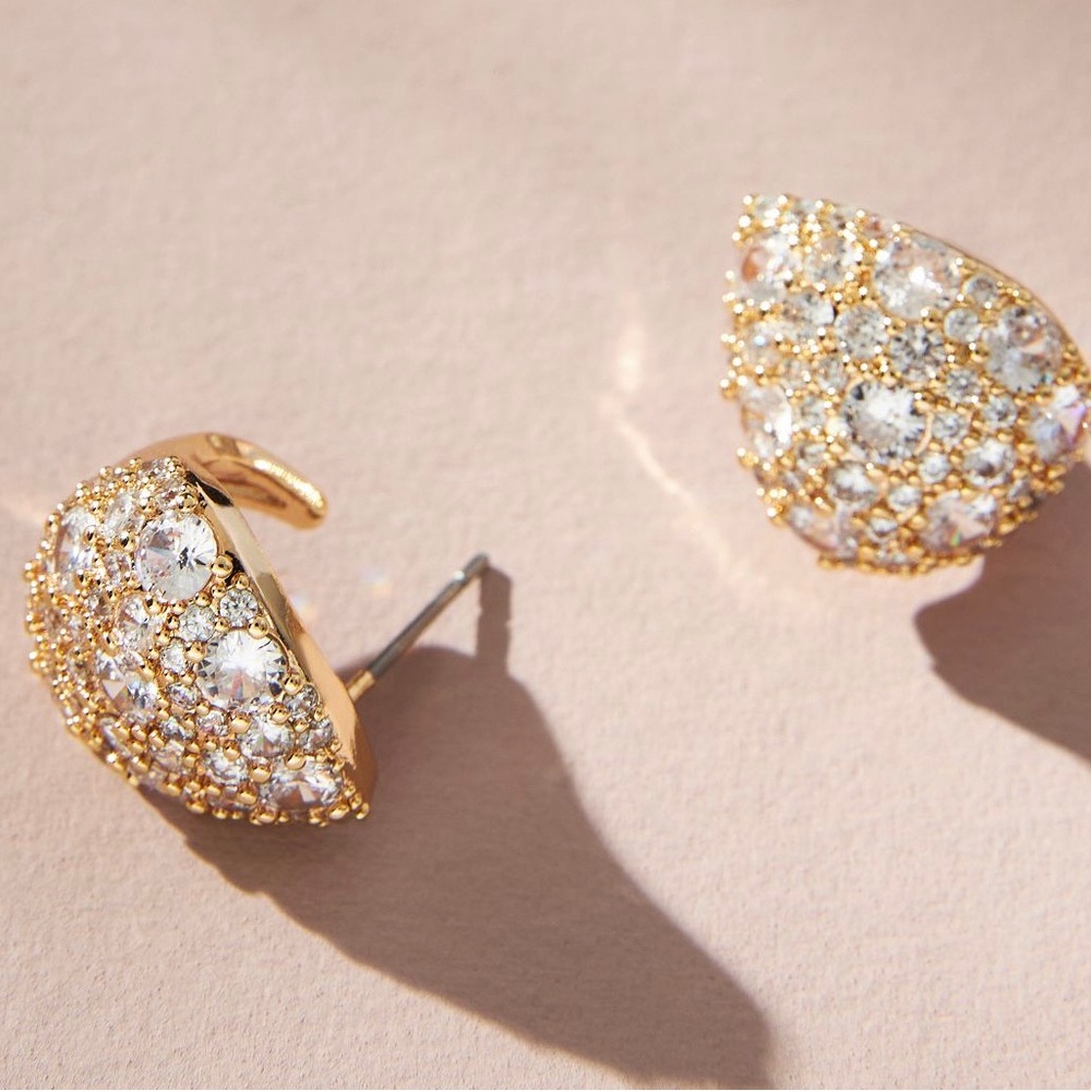 Anthropologie Pave Huggie Earrings